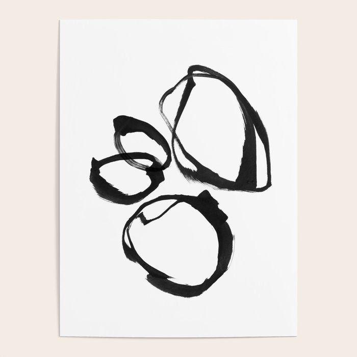 Minimalist Abstract Black Ink Painting Rings 2 Poster Gallery Image 4