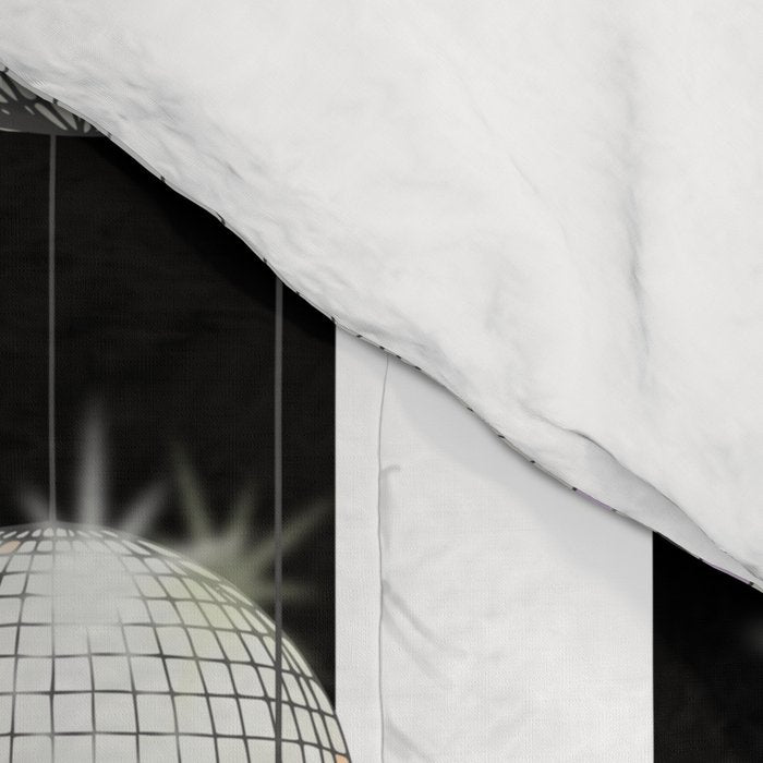 Striped Party Disco Ball black and white Comforter Gallery Image 4