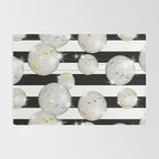 Striped Party Disco Ball black and white Rug Gallery Image 2