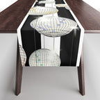 Striped Party Disco Ball black and white Table Runner Gallery Image 1