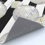 Striped Party Disco Ball black and white Rug Gallery Image 4