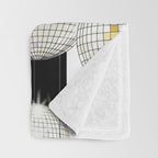 Striped Party Disco Ball black and white Throw Blanket Gallery Image 3