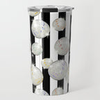 Striped Party Disco Ball black and white Travel Mug Gallery Image 1