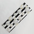 Striped Party Disco Ball black and white Yoga Mat Gallery Image 1
