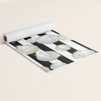 Striped Party Disco Ball black and white Yoga Mat Gallery Image 2