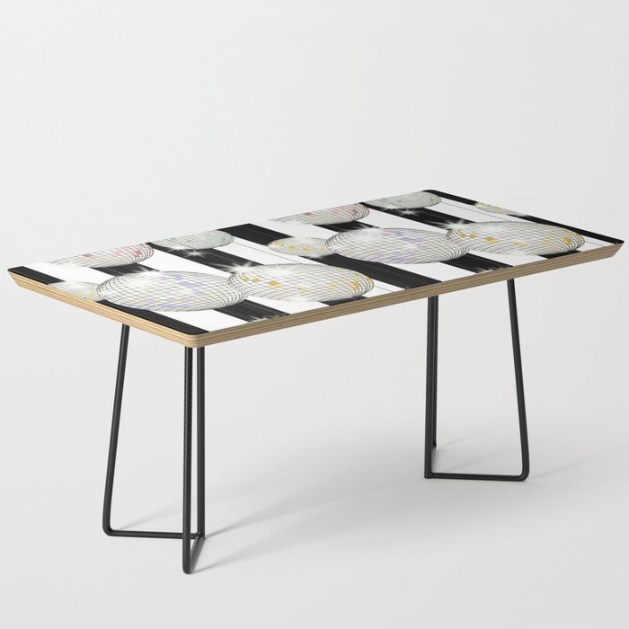 Striped Party Disco Ball black and white Coffee Table Gallery Image 1