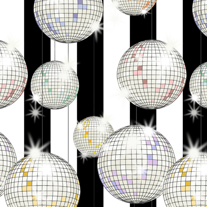 Striped Party Disco Ball black and white Coffee Mug Gallery Image 2