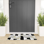Striped Party Disco Ball black and white Welcome Mat Gallery Image 3