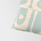 Mid Century Modern Piquet Multi Geometric Pattern in Light Celadon Blue and Cream Pillow Sham Gallery Image 4
