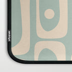 Mid Century Modern Piquet Multi Geometric Pattern in Light Celadon Blue and Cream Laptop Sleeve Gallery Image 3