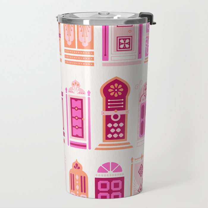 Moroccan Doors - Peach Palette Travel Mug Gallery Image 2
