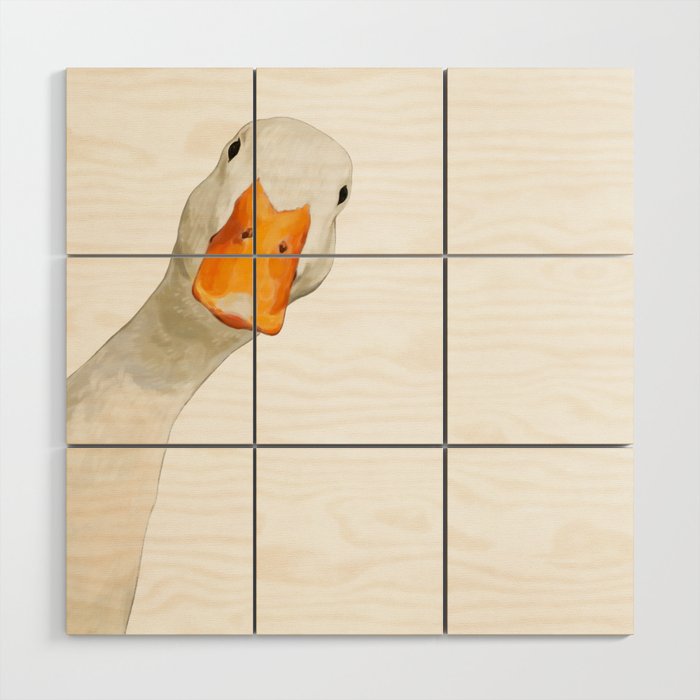 Sneaky White Duck Wood Wall Art Gallery Image 1