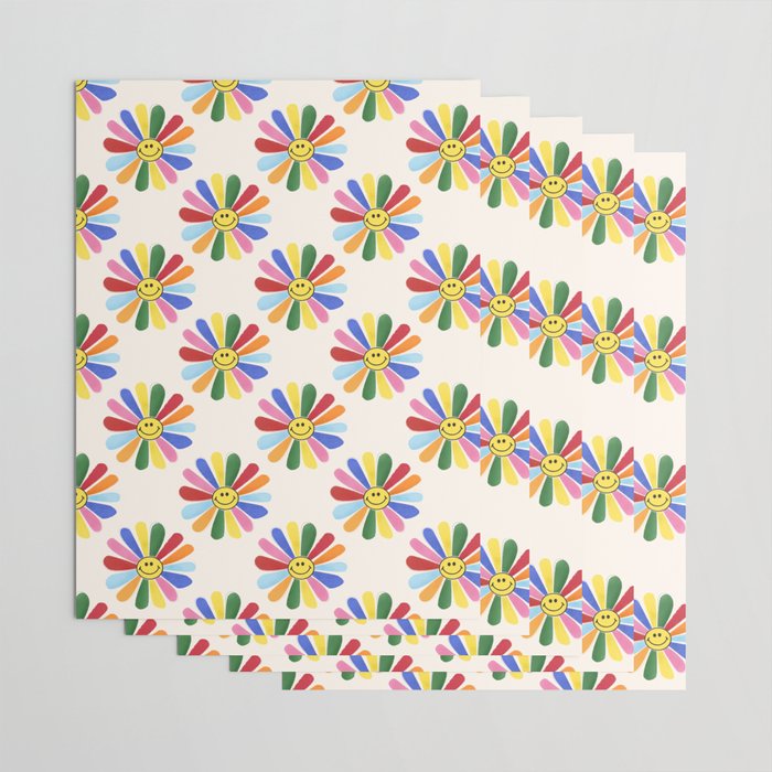 Smiley Hippie Daisy Wrapping Paper Gallery Image 3