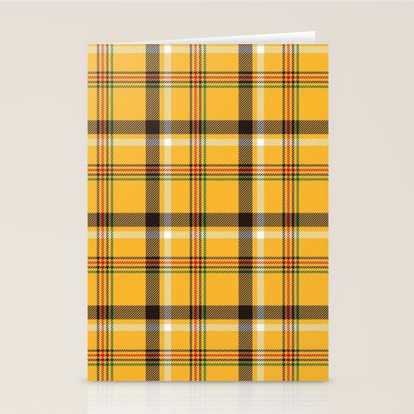 Vintage Yellow Tartan Plaid Pattern Stationery Card Gallery Image 1