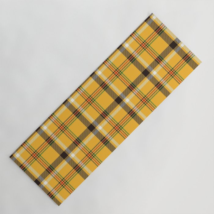 Vintage Yellow Tartan Plaid Pattern Yoga Mat Gallery Image 1