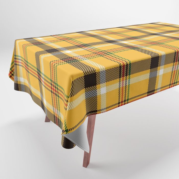 Vintage Yellow Tartan Plaid Pattern Tablecloth Gallery Image 1