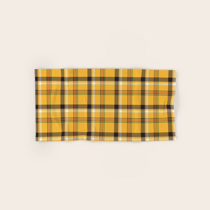 Vintage Yellow Tartan Plaid Pattern Bath Towel Gallery Image 1