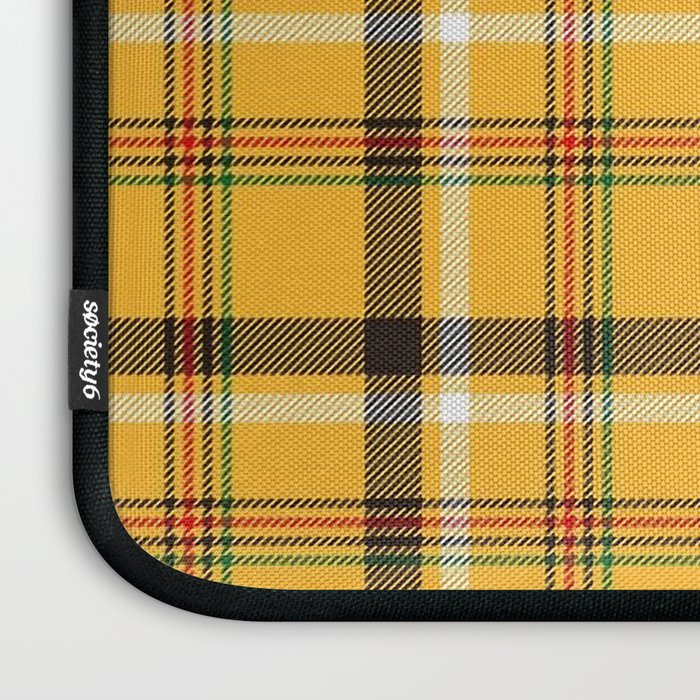 Vintage Yellow Tartan Plaid Pattern Laptop Sleeve Gallery Image 3