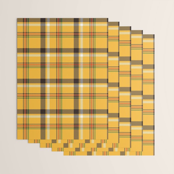 Vintage Yellow Tartan Plaid Pattern Wrapping Paper Gallery Image 3