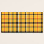 Vintage Yellow Tartan Plaid Pattern Desk Mat Gallery Image 3