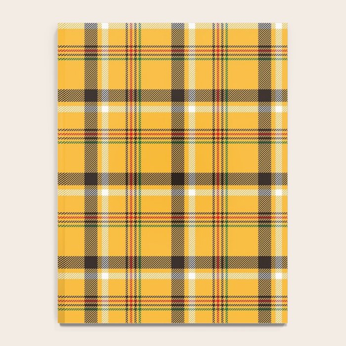 Vintage Yellow Tartan Plaid Pattern Notebook Gallery Image 4