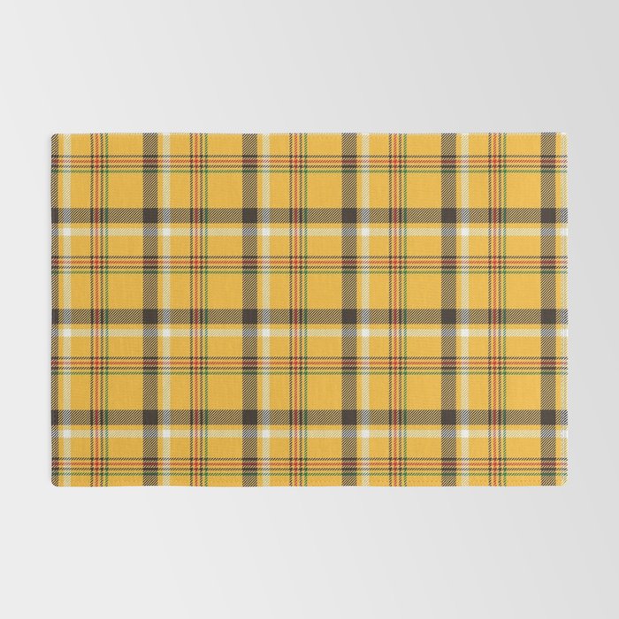 Vintage Yellow Tartan Plaid Pattern Rug Gallery Image 2
