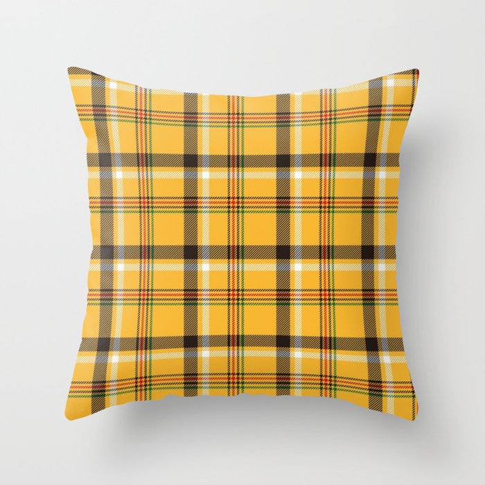 Vintage Yellow Tartan Plaid Pattern Throw Pillow Gallery Image 1