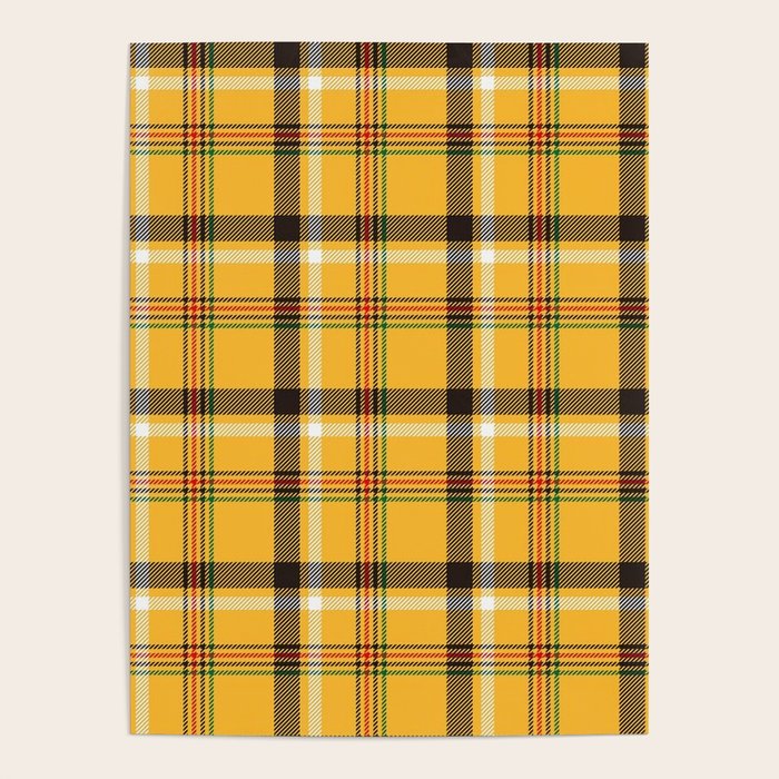 Vintage Yellow Tartan Plaid Pattern Poster Gallery Image 4