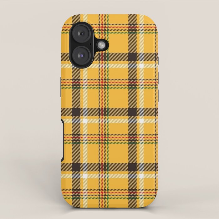 Vintage Yellow Tartan Plaid Pattern iPhone Case Gallery Image 1