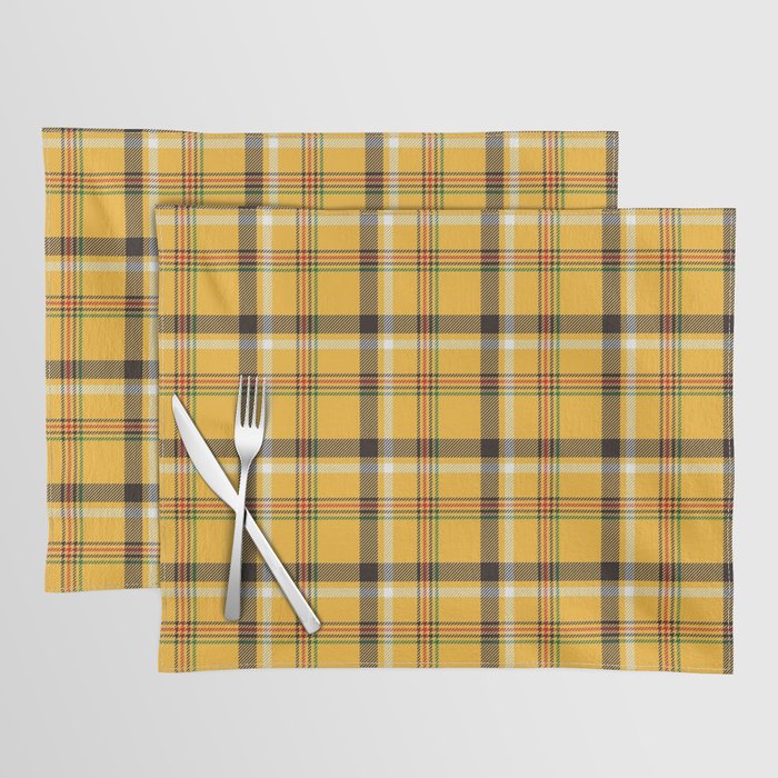 Vintage Yellow Tartan Plaid Pattern Placemat Gallery Image 1