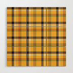 Vintage Yellow Tartan Plaid Pattern Wood Wall Art Gallery Image 1