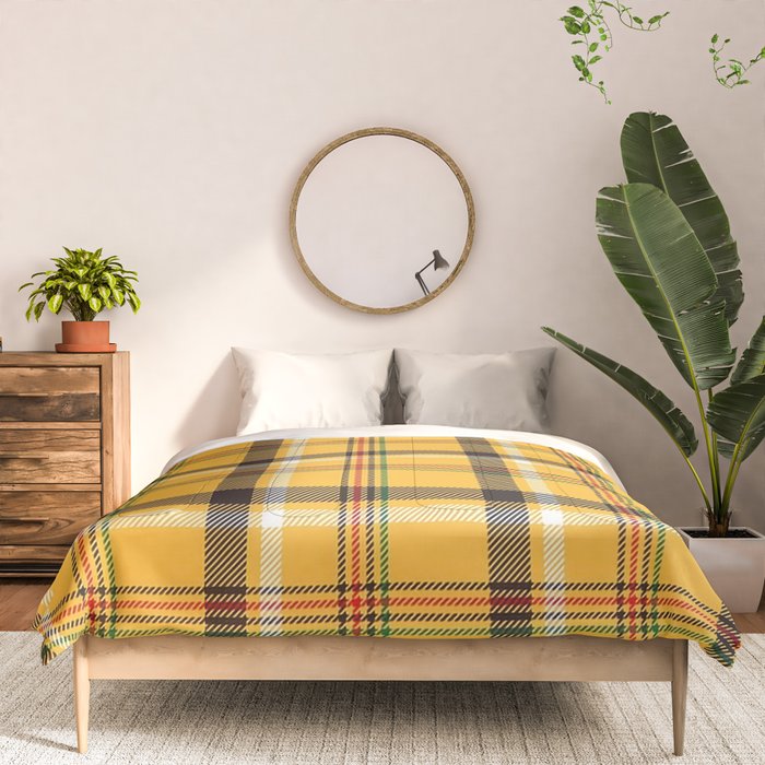 Vintage Yellow Tartan Plaid Pattern Comforter Gallery Image 3