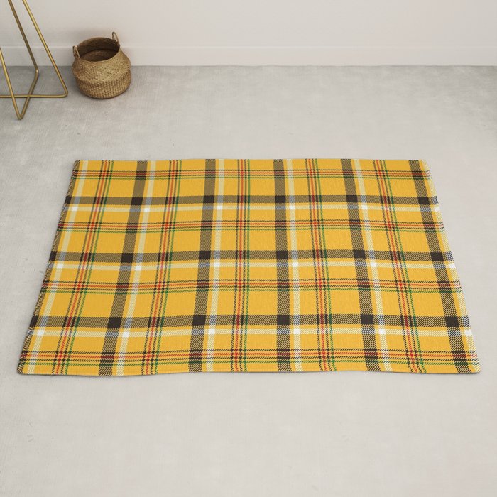 Vintage Yellow Tartan Plaid Pattern Rug Gallery Image 2