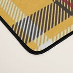 Vintage Yellow Tartan Plaid Pattern Desk Mat Gallery Image 4
