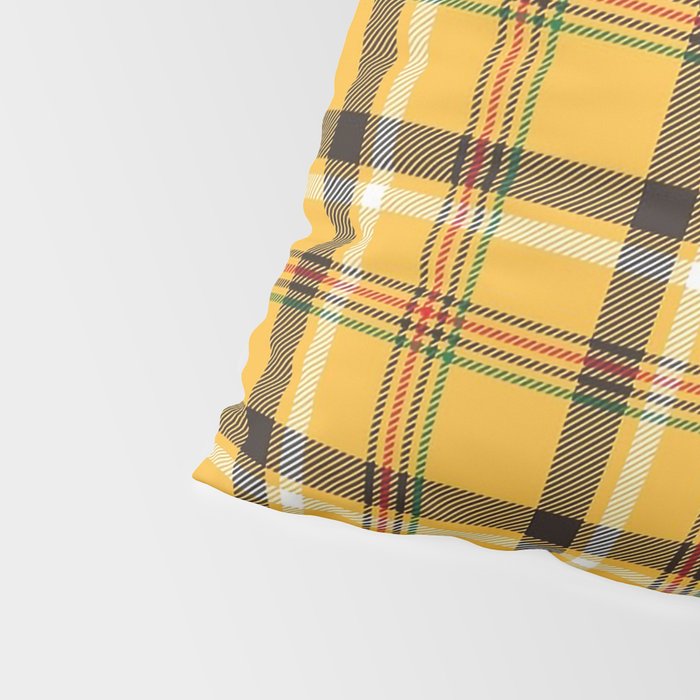 Vintage Yellow Tartan Plaid Pattern Pillow Sham Gallery Image 4