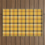 Vintage Yellow Tartan Plaid Pattern Outdoor Rug Gallery Image 1