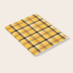 Vintage Yellow Tartan Plaid Pattern Notebook Gallery Image 2