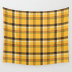 Vintage Yellow Tartan Plaid Pattern Wall Tapestry Gallery Image 4