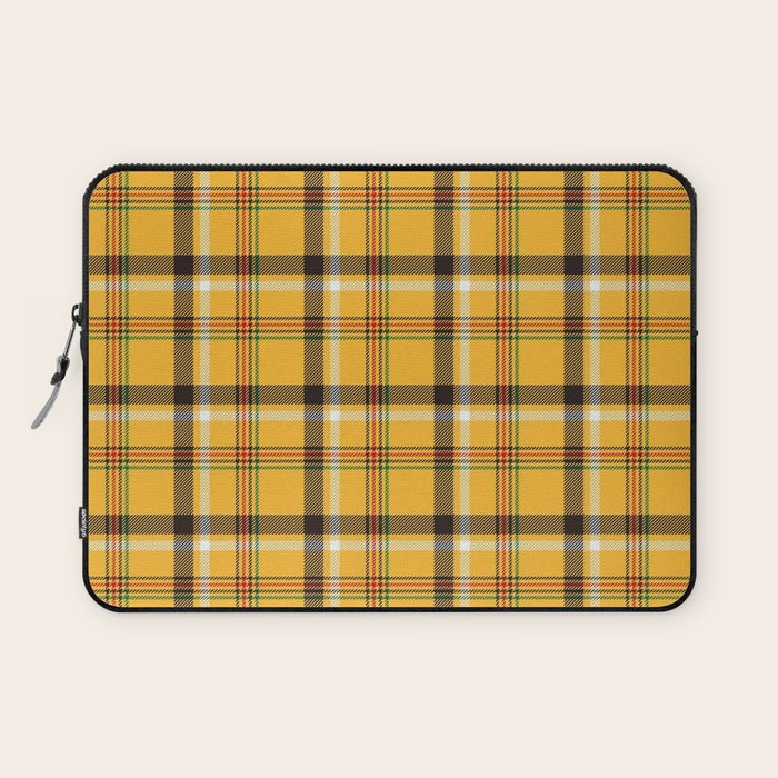 Vintage Yellow Tartan Plaid Pattern Laptop Sleeve Gallery Image 1