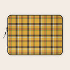 Vintage Yellow Tartan Plaid Pattern Laptop Sleeve Gallery Image 1