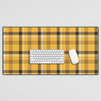 Vintage Yellow Tartan Plaid Pattern Desk Mat Gallery Image 1