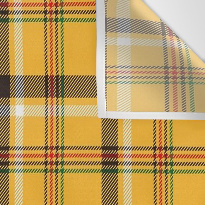 Vintage Yellow Tartan Plaid Pattern Wall Tapestry Gallery Image 3
