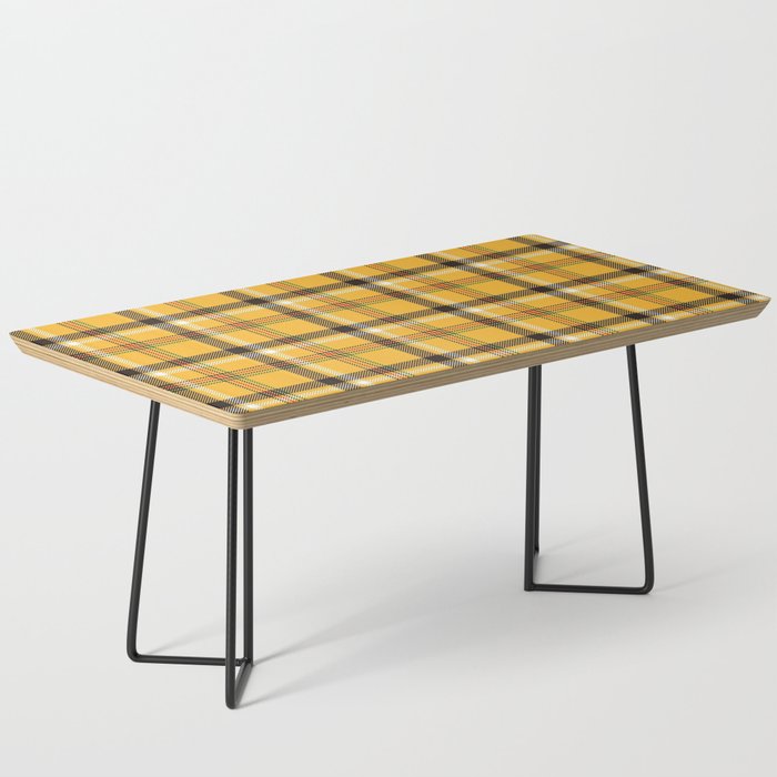 Vintage Yellow Tartan Plaid Pattern Coffee Table Gallery Image 1
