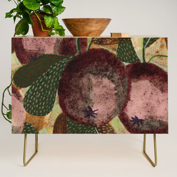 Fall Apple Orchard Painting in Red Delicious Credenza Gallery Image 1