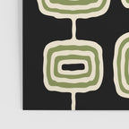 Mid Century Modern Decoration 236 Black Beige and Olive Green Poster Gallery Image 3