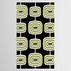 Mid Century Modern Decoration 236 Black Beige and Olive Green Tablecloth Gallery Image 2