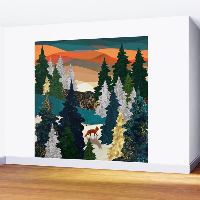 Amber Fox Wall Mural Gallery Image 2
