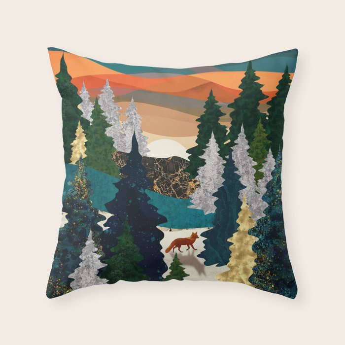 Amber Fox Throw Pillow Gallery Image 1