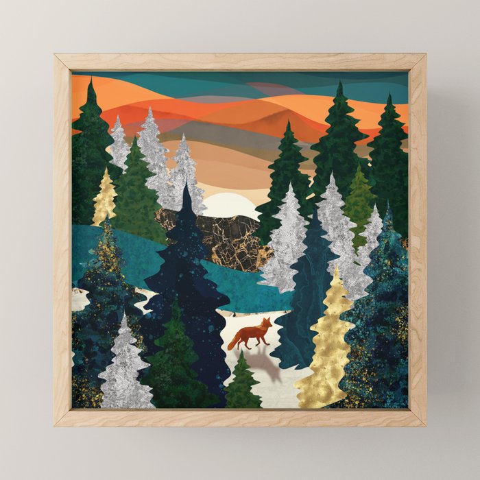 Amber Fox Mini Art Print Gallery Image 1
