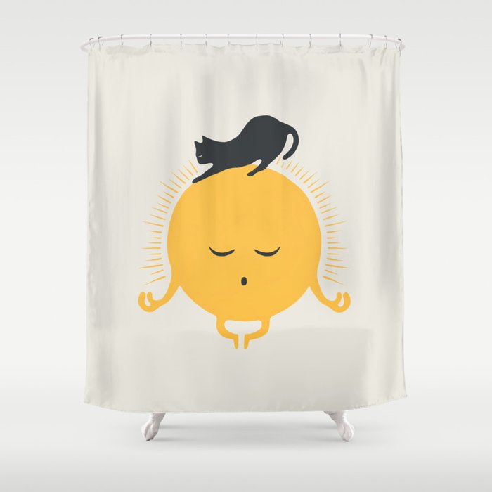 Good Meowâing 8 soulmate sun meditation  Shower Curtain Gallery Image 1